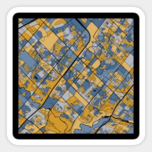 Mississauga Map Pattern in Blue & Gold Sticker